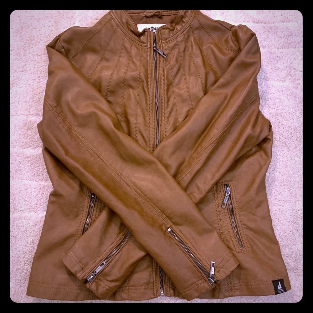 ‘JOHNNY’ Vegan Leather motorcycle jacket Size XL